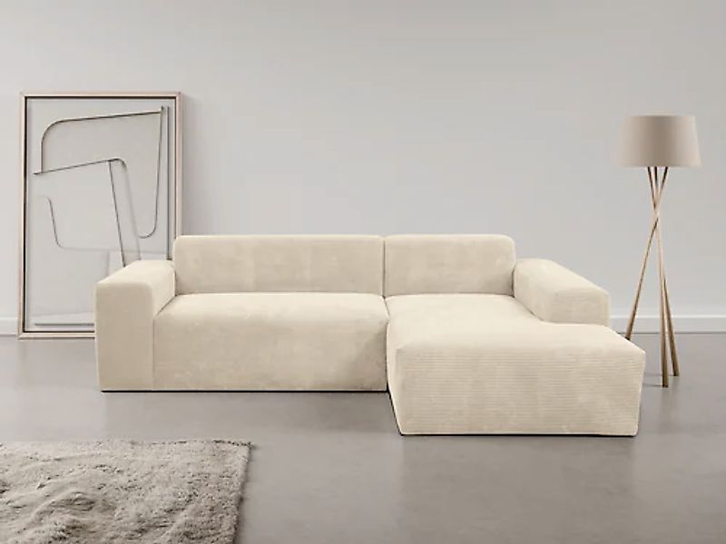 WERK2 Ecksofa »Zeus-L modern & zeitlos, Breite 253 cm, bequemes Sofa« Curvy günstig online kaufen
