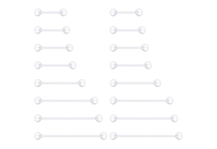 Rajnard Brustwarzenpiercing Zungenpiercing Kunststoff 12-38mm Klar Bioflex günstig online kaufen