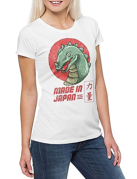 Urban Backwoods Print-Shirt Made In Japan Damen T-Shirt Gamer Pixel Kaiju G günstig online kaufen