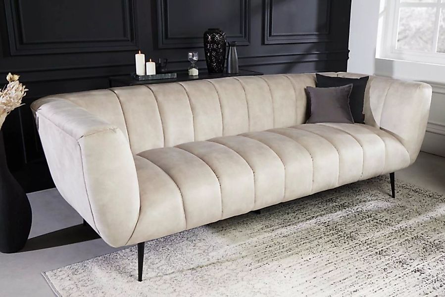 riess-ambiente Sofa NOBLESSE 225cm champagner / schwarz, Einzelartikel 1 Te günstig online kaufen