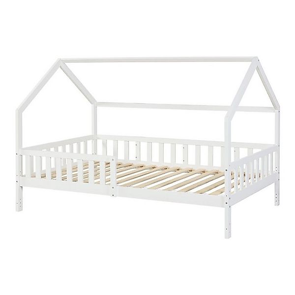 en.casa Kinderbett, »Ydre« Hausbett Holz 120 x 200 cm Weiß günstig online kaufen