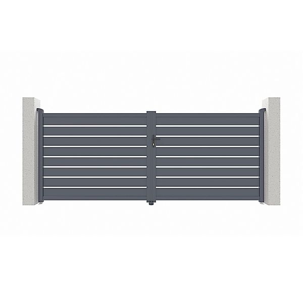 Casanoov Flügeltor 4M Vogel H 160Cm & 2 Pfosten H 190Cm Aluminium Grau günstig online kaufen