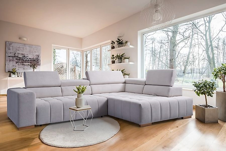 exxpo - sofa fashion Ecksofa »Elianos, hoher Sitzkomfort, aufwendige Kreuzs günstig online kaufen