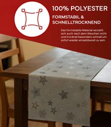 texpot Tischdecke Tischläufer Stickerei Sterne Winter günstig online kaufen