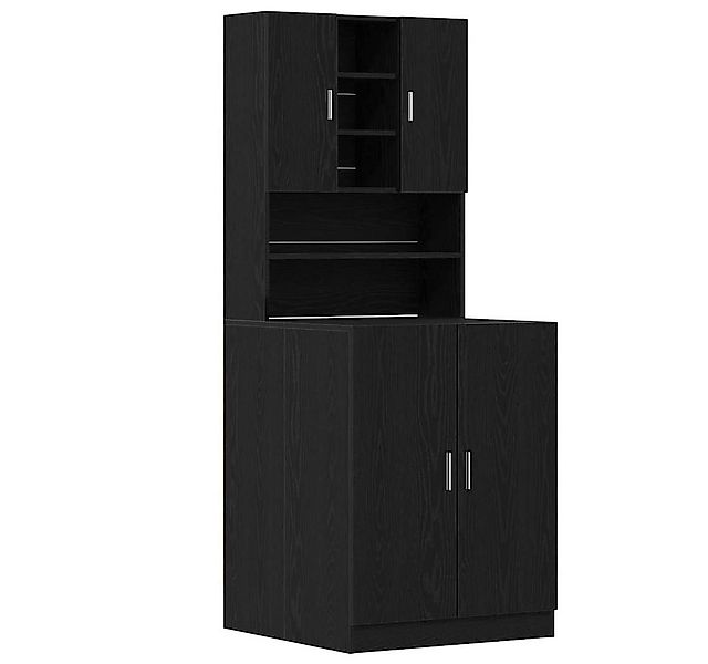 vidaXL Waschmaschinenumbauschrank Waschmaschinenschrank 2 pcs Schwarz Eiche günstig online kaufen