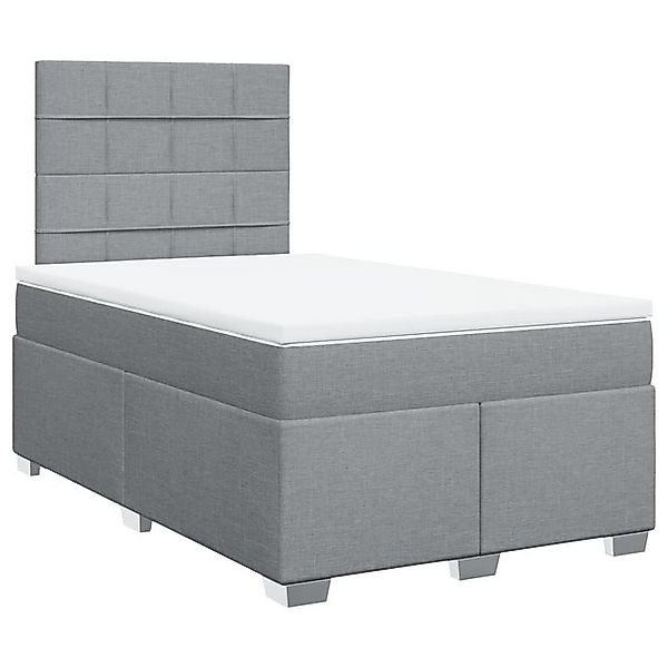 vidaXL Boxspringbett, Boxspringbett mit Matratze Hellgrau 120x190 cm Stoff günstig online kaufen