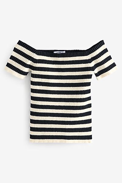 Next Carmenpullover Geripptes Bardot-Strickoberteil mit Streifen günstig online kaufen