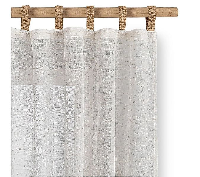 Restilo Gardine Gardine Vorhang Transparent Leinen (1 St), Schlaufen, halbt günstig online kaufen