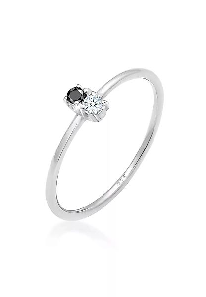 Elli DIAMONDS Verlobungsring "Bi-Color Schwarzer Diamant (0.06 ct.) 925 Sil günstig online kaufen