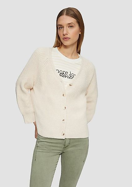 s.Oliver Cardigan Strickjacke Strukturierter Cardigan im Relaxed Fit aus Ba günstig online kaufen