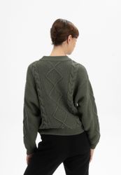 MELA Strickpullover Damen Zopfmuster Strickpullover SAMAIRA günstig online kaufen
