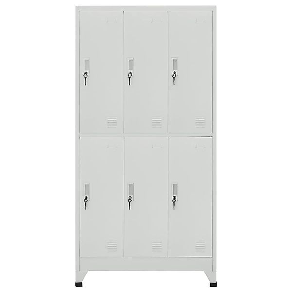 vidaXL Schließfachschrank mit 6 Fächern Stahl 90x45x180 cm Grau günstig online kaufen
