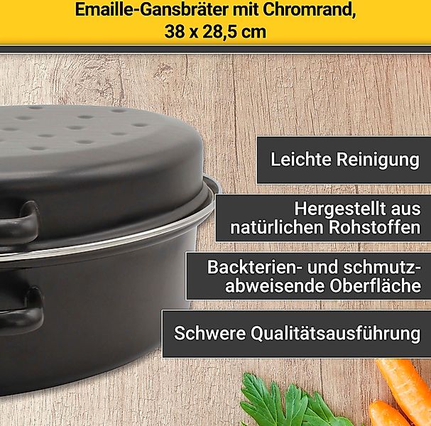 Krüger Bräter emailliertes Stahlblech mit Chromrand, Induktion günstig online kaufen