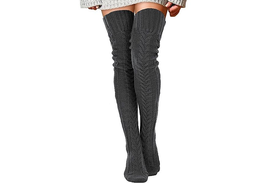 Refttenw Overknees 1 Paar Damen Lange Warm Kniestrümpfe, Strümpfe Beinstulp günstig online kaufen