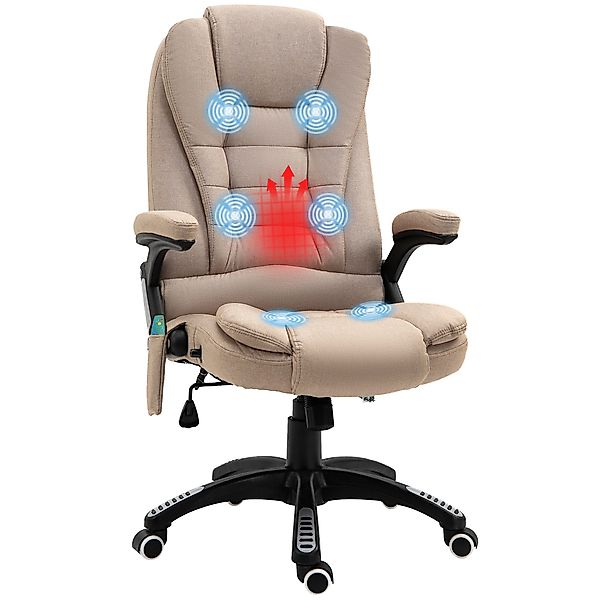 Vinsetto Schreibtischstuhl mit Vibrationsmassage, Heiz-, Liegefunktion, günstig online kaufen