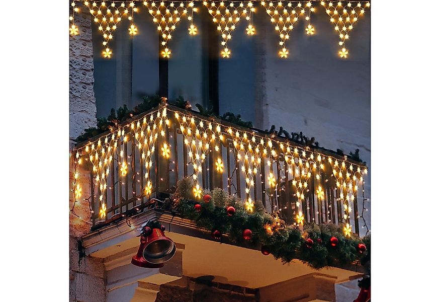Rosnek LED-Lichtervorhang LED Lichterkette Sterne Weihnachten,LED Lichtervo günstig online kaufen
