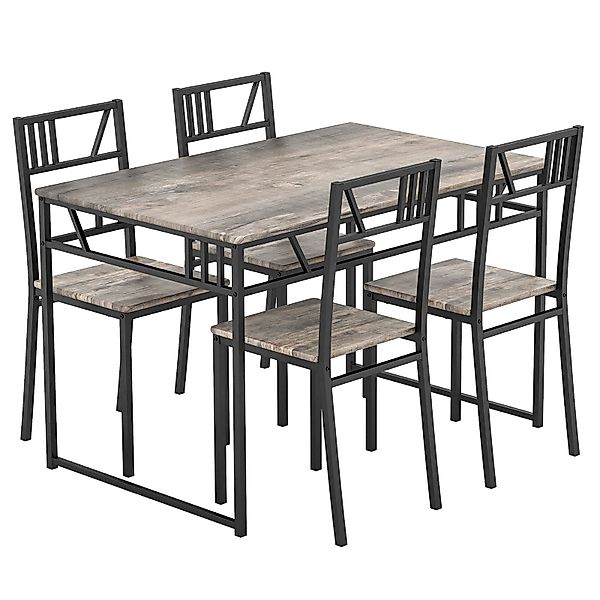 COSTWAY Essgruppe, 5 tlg.Esstisch mit 4 günstig online kaufen
