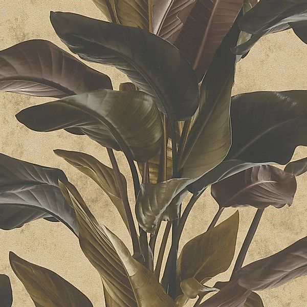PROFHOME 378624-GU Blumen Tapete Floral dezent schimmernd Gold Braun 0,53 m günstig online kaufen