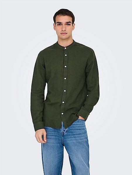 ONLY & SONS Langarmhemd ONSCAIDEN LS SOLID LINEN MAO SHIRT NOOS günstig online kaufen