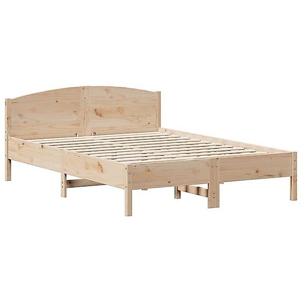 vidaXL Bett Massivholzbett mit Kopfteil 150x200 cm Kiefer günstig online kaufen