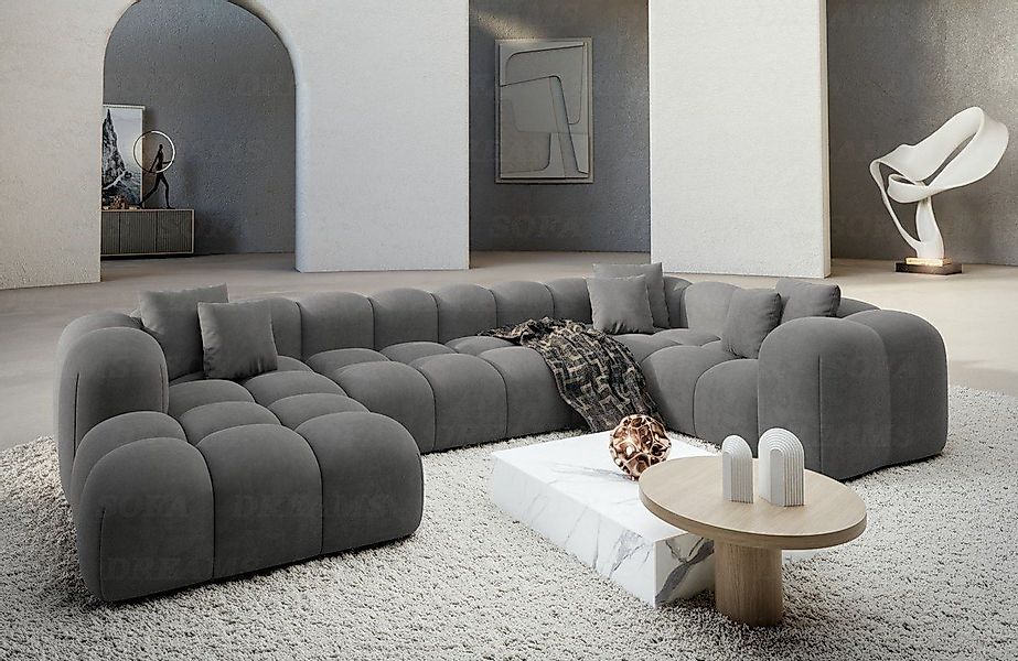 Sofa Dreams Wohnlandschaft Design Couch Stoff Wohnlandschaft Formentera U F günstig online kaufen