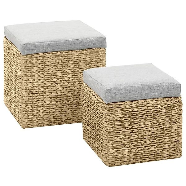 vidaXL Polsterhocker Ottoman-Set 2 Stk. Seegras günstig online kaufen