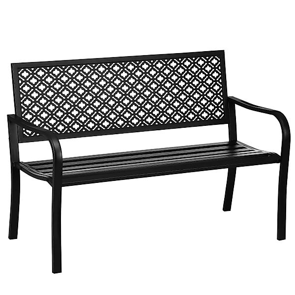 Outsunny Gartenbank Parkbank mit Rückenlehne & Armlehne, mit Blumenmuster ( günstig online kaufen