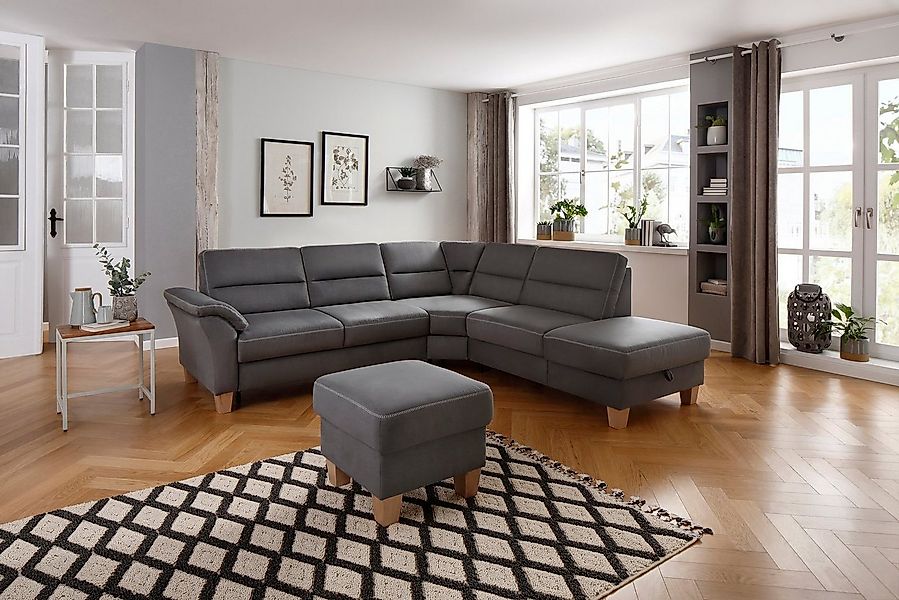 Home affaire Ecksofa Soleo L-Form, komfortabel durch Trapezecke mit Relaxfu günstig online kaufen
