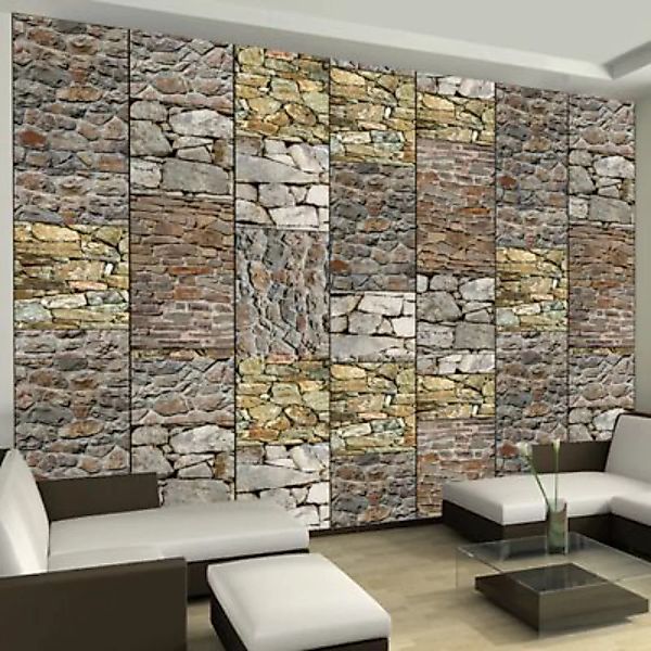 artgeist Fototapete Puzzle with stones beige Gr. 50 x 1000 günstig online kaufen