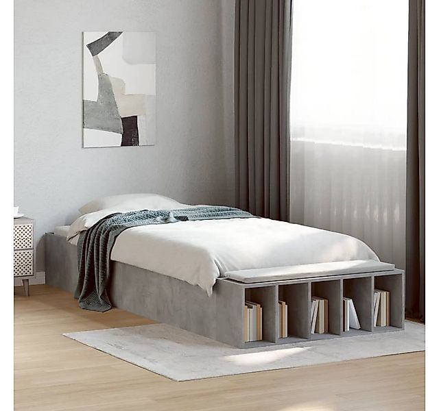 vidaXL Bett, Bettgestell Betongrau 90x200 cm Holzwerkstoff günstig online kaufen
