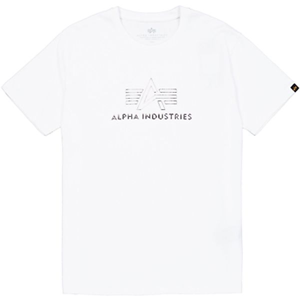Alpha Industries  T-Shirts & Poloshirts Basic Mid Logo TPU T-Shirt - white günstig online kaufen