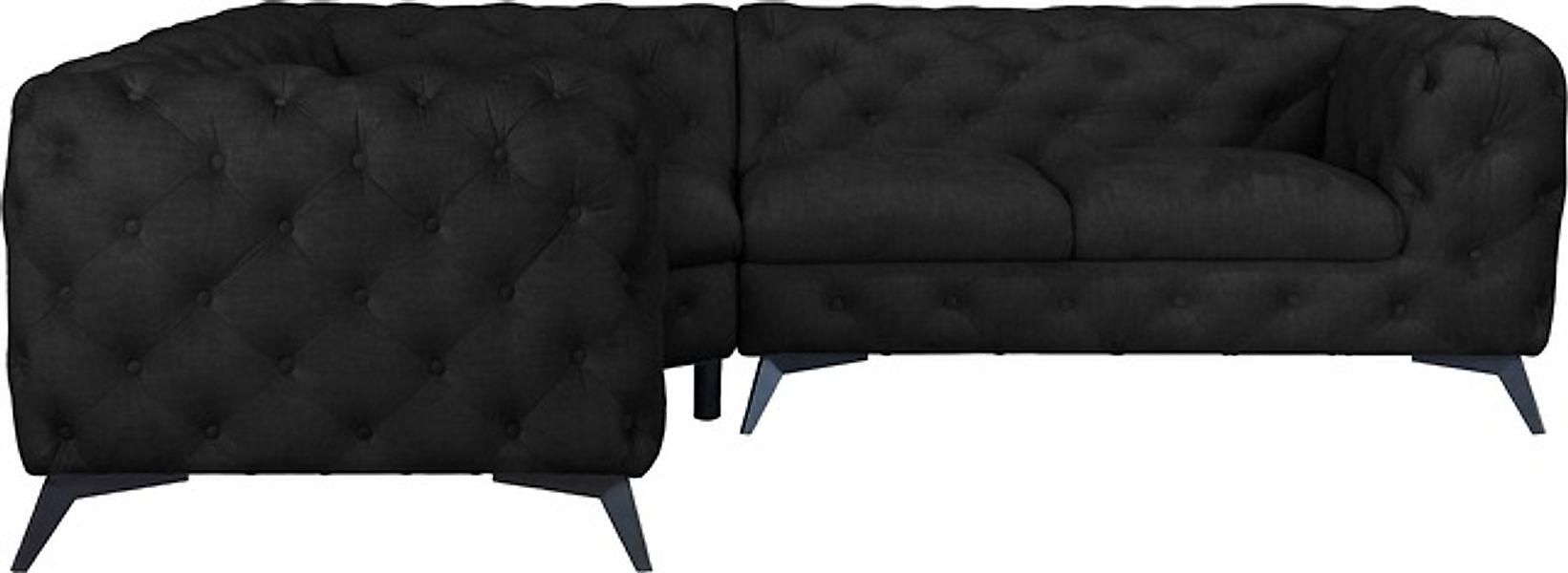 Leonique Chesterfield-Sofa »Ecksofa GLYNIS L-Form mit Wellenunterfederung, günstig online kaufen