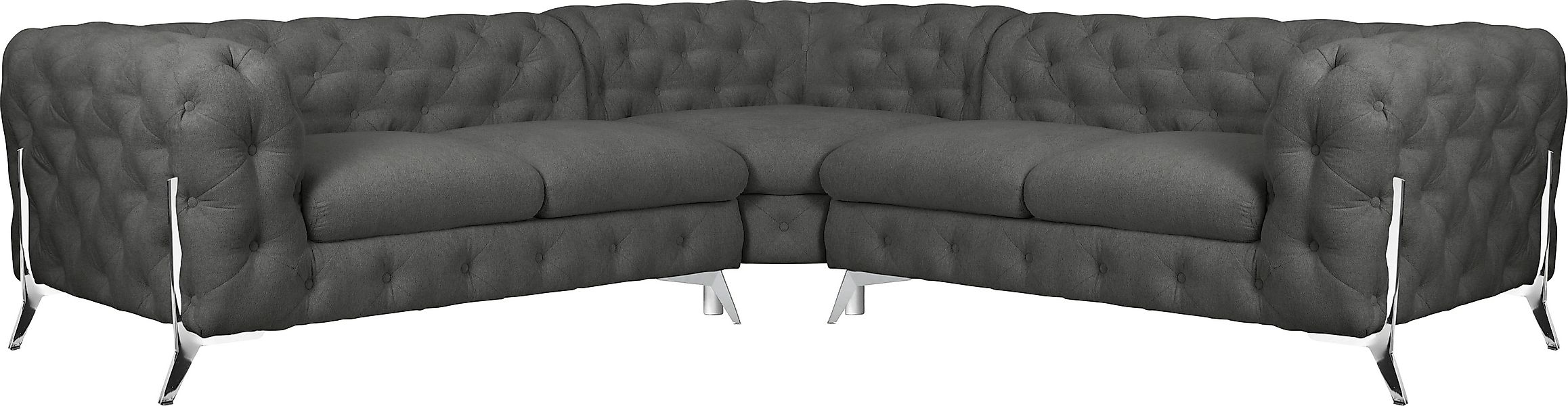 Home affaire Chesterfield-Sofa »Amaury L-Form« Chesterfield-Optik, Breite/T günstig online kaufen