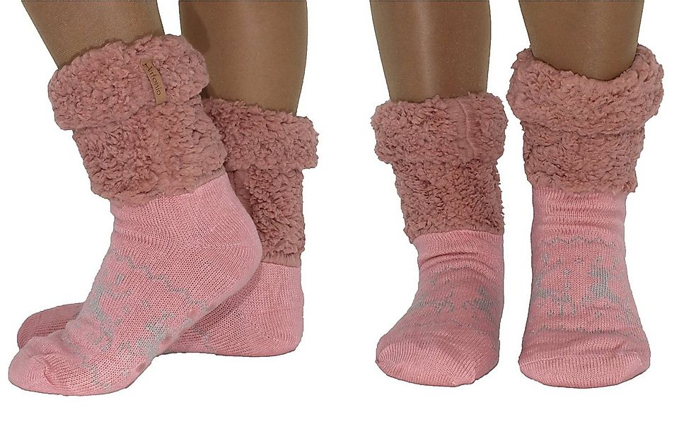 Markenwarenshop-Style Kuschelsocken Damen Hüttensocken Hüttenschuhe Haussch günstig online kaufen