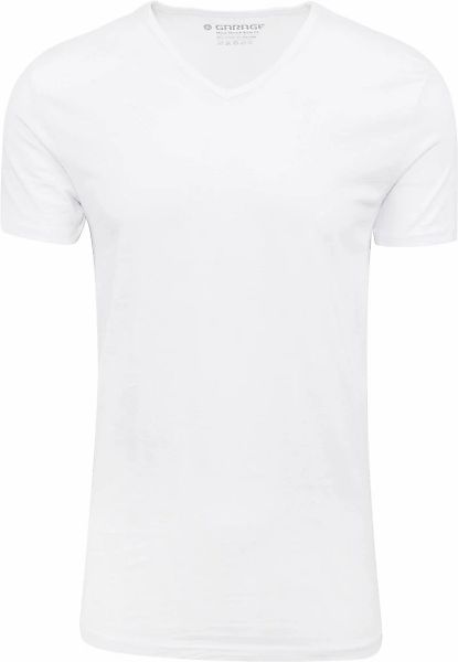 Garage Stretch Basic T-Shirt Weiß V-Ausschnitt - Größe S günstig online kaufen