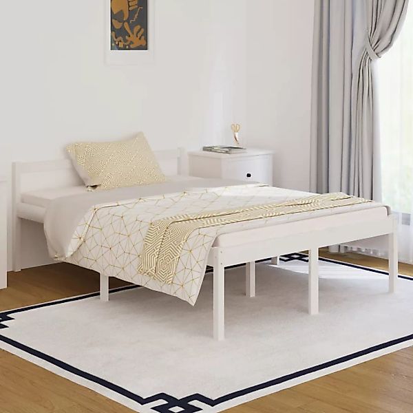 Vidaxl Massivholzbett Weiß Kiefer 140x190 Cm günstig online kaufen