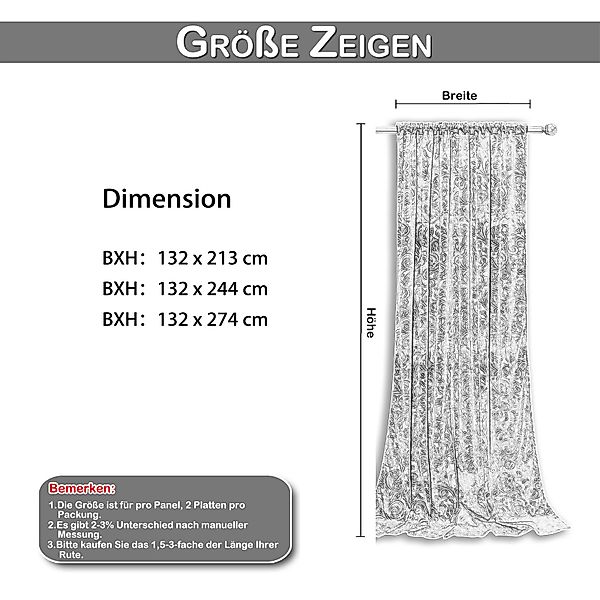 BTTO V&G Verdunkelungsvorhang 2 Paneele Scheibengardine günstig online kaufen