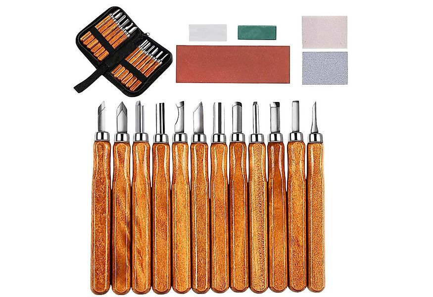 Refttenw Beitelsatz 12 Stück Holz-Schnitzwerkzeug Set,DIY Kunstschnitzmesse günstig online kaufen