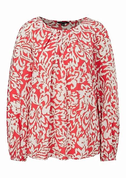 Comma Langarmbluse Bluse mit plissiertem Ausschnitt günstig online kaufen