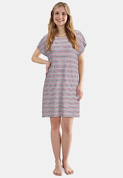 TOM TAILOR Nachthemd gestreift, Kurzarm, Rundhalsausschnitt, atmungsaktiv, günstig online kaufen