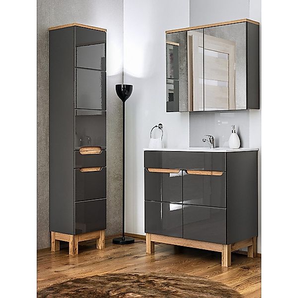 Lomadox Badmöbel-Set SOLNA-56, (Spar-Set, 4-St), grau günstig online kaufen