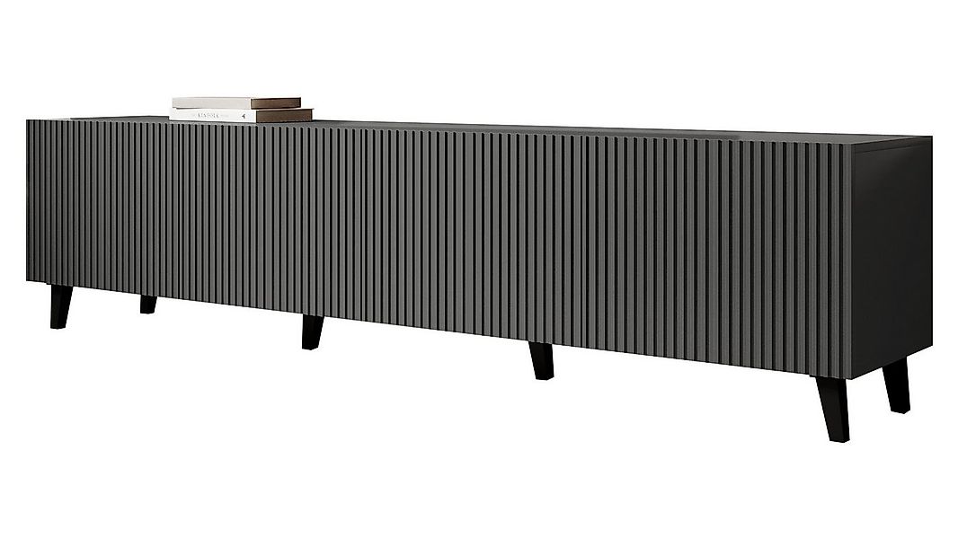 MIRJAN24 TV-Schrank Vamos Grey 200 (mit 4 Türen) Fronten gefräst, L: 201 cm günstig online kaufen