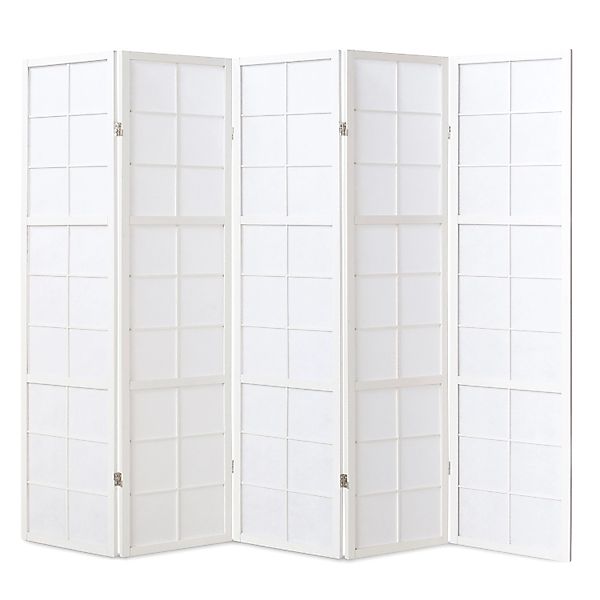 Homestyle4u 5-tlg. Paravent Shoji in Weiß 220x175 cm 439 günstig online kaufen