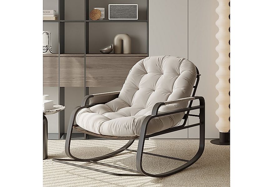 PXloue Schaukelstuhl Stillsessel Relaxsessel Loungesessel, Mit Klappbare Fu günstig online kaufen