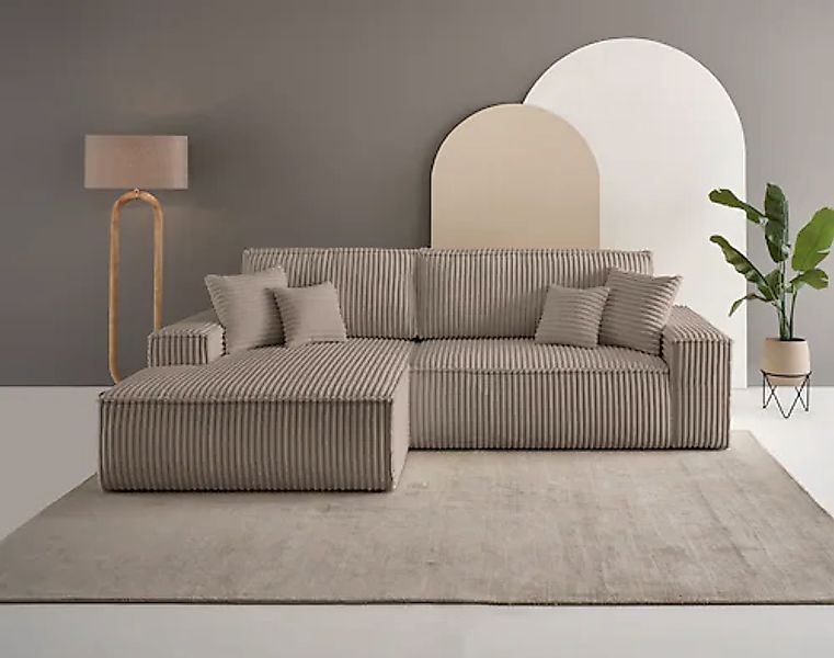 OTTO home Ecksofa »FINNLEY, L-Form 257 cm, Schlafsofa« mit Bettkasten, in B günstig online kaufen