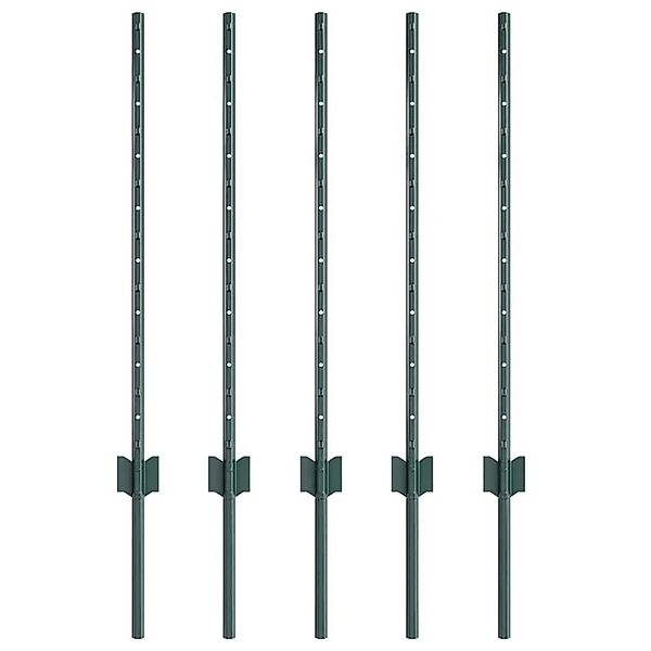 vidaXL Zaunpfosten 5 Stk Grün 120 cm Stahl 42006262 günstig online kaufen