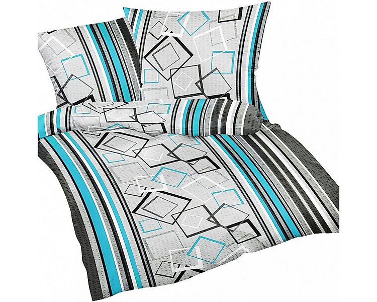 Heubergshop Bettwäsche, Seersucker, 2 teilig, 155x220cm + 80x80cm Karo Stre günstig online kaufen