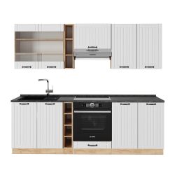 Vicco Küchenzeile Fame-Line, Weiß Landhaus/Goldkraft Eiche, günstig online kaufen