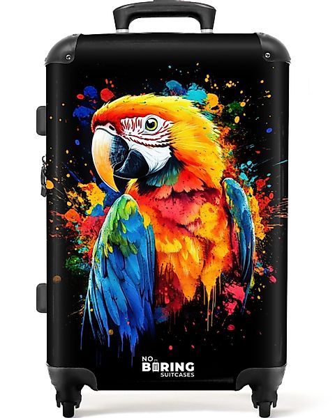 NoBoringSuitcases.com© Hartschalen-Trolley Bunter Papagei mit Graffiti günstig online kaufen