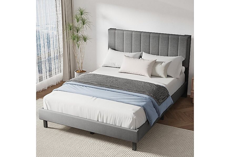 oyajia Polsterbett Doppelbett 140 x 200 cm mit Kopfteil, Bettrahmen Stoffbe günstig online kaufen